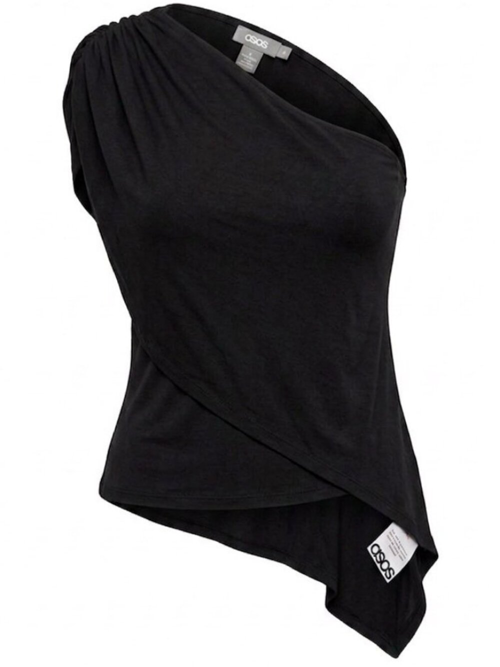 ASOS Black One-Shoulder Asymmetric Top